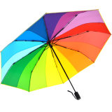 iX-brella full class XXL Damen Taschenschirm mit Auf-Zu-Automatik Regenbogen - 16 Farben