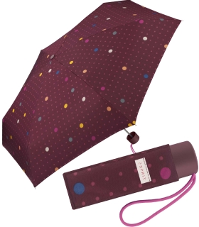 Esprit Super Mini Taschenschirm Petito Confetti Dots - maroon banner