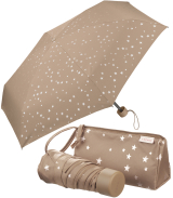 Esprit Super Mini Taschenschirm Ultra Mini Pouch Copper Stars - chocolate malt
