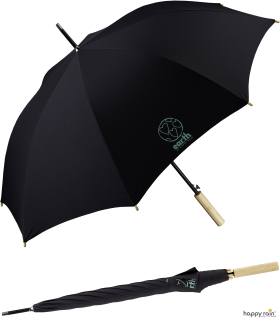 Happy Rain Earth nachhaltiger Stockschirm eco mit Automatik - black