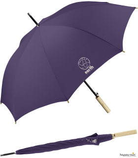 Happy Rain Earth  nachhaltiger Stockschirm eco mit Automatik - mulberry purple