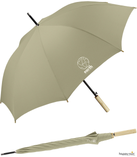 Happy Rain Earth nachhaltiger Stockschirm eco mit Automatik - olive gray