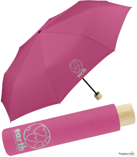 Happy Rain Earth nachhaltiger super mini eco Taschenschirm - fuchsia pink
