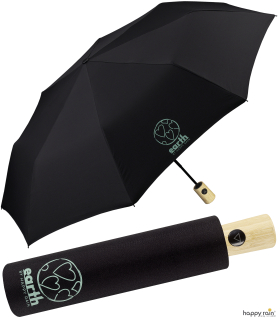 Happy Rain Earth Taschenschirm mit Auf-Automatik - black