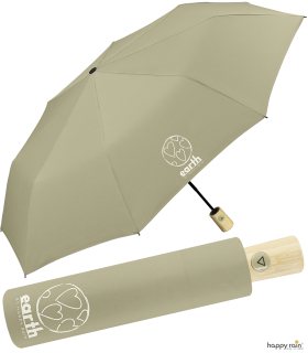 Happy Rain Earth Taschenschirm mit Auf-Automatik - olive gray