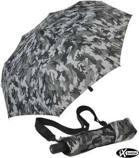 iX-brella Trekking Taschenschirm XL mit Umhängetasche - Camouflage - stone