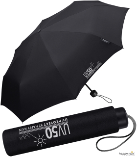 Happy Rain UV-Protect UV50 super mini Taschenschirm - black
