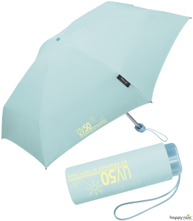 Happy Rain UV-Protect UV50 ultra mini flat Taschenschirm - aqua