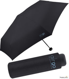 Happy Rain Air Go - 137 Gramm super mini Taschenschirm superleicht - black