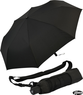 iX-brella Trekking Taschenschirm XL mit Umhängetasche - black