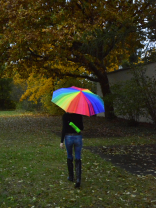 iX-brella Trekking Taschenschirm XXL mit Umhängetasche - Regenbogen