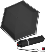 Knirps Kinder-Taschenschirm Rookie reflective mit Reflexborte - black