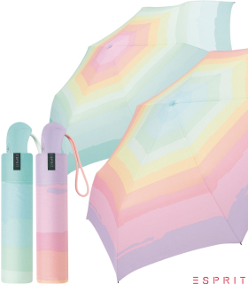 Esprit Taschenschirm Easymatic Light Auf-Zu Automatik Rainbow Dawn