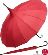 Regenschirm Sonnenschirm Long Pagode UV-Protection Charlotte rot