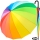 iX-brella golf rainbow 16-color - leichter XXL Golf-Partner-Regenschirm 16-teilig mit Rundhakengriff