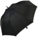 Falcone® Reflex Regenschirm Fiberglas mit reflektierendem Einfassband - schwarz