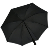 Falcone® Reflex Regenschirm Fiberglas mit reflektierendem Einfassband - schwarz