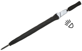 Falcone® Reflex Regenschirm Fiberglas mit reflektierendem Einfassband - schwarz