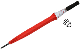 Falcone® Reflex Regenschirm Fiberglas mit reflektierendem Einfassband - rot