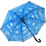 Falcone® Stockschirm Automatik Doppelbespannung Hamburger Himmel - Wolken - blau
