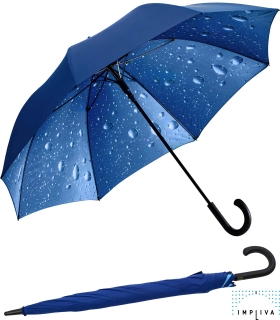 Falcone® Stockschirm Automatik Doppelbespannung Hamburger Himmel - Regen - blau