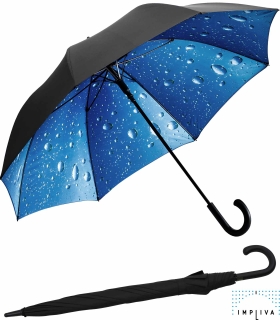 Falcone® Stockschirm Automatik Doppelbespannung Hamburger Himmel - Regen - schwarz