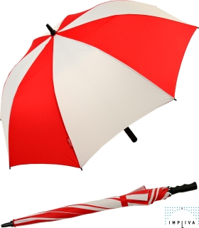 Falcone® XXL Regenschirm Automatik Fiberglas - rot-weiß