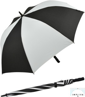 Falcone® XXL Regenschirm Automatik Fiberglas - schwarz-weiß