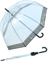 Regenschirm Glockenschirm durchsichtig transparent Borte...
