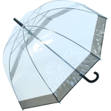 Regenschirm Glockenschirm durchsichtig transparent Borte...