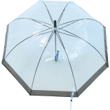Regenschirm Glockenschirm durchsichtig transparent Borte schwarz