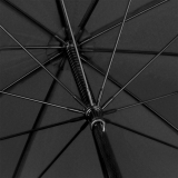 Falcone® XXL Regenschirm 10-teilig Fiberglas windsicher Rundhakengriff - schwarz