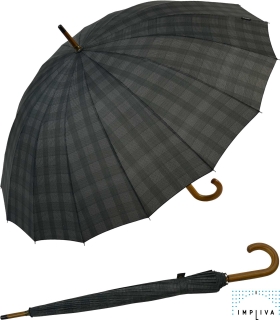 Falcone® 16-teiliger Regenschirm Holzstock sturmfest mit Holzgriff - check