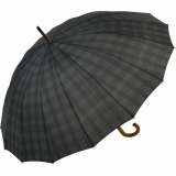 Falcone® 16-teiliger Regenschirm Holzstock sturmfest mit Holzgriff - check