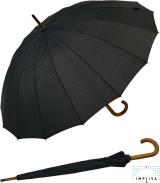 Falcone® 16-teiliger Regenschirm Holzstock sturmfest mit Holzgriff - stripe