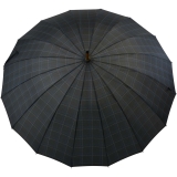Falcone® 16-teiliger Regenschirm Holzstock sturmfest mit Holzgriff - square