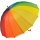 Falcone® 16-teiliger Regenschirm Holzstock sturmfest mit Holzgriff - Regenbogen