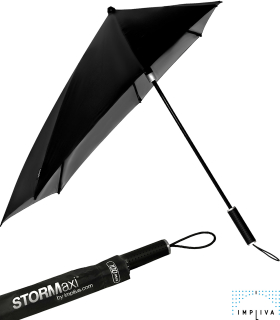 STORMaxi Sturmschirm aerodynamischer Regenschirm Metallic - nickel