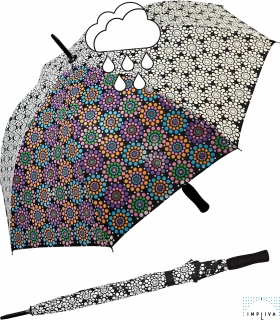 Impliva Wetprint Regenschirm Farbwechsel bei N&auml;sse - Blumen
