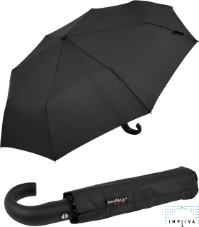 miniMAX® Herren Taschenschirm Auf-Zu-Automatik mit Rundhakengriff - schwarz