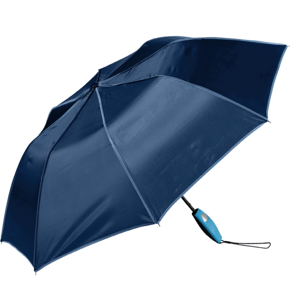 Falconetti Automatik Taschenschirm mit farblich passendem Griff - navy-blau
