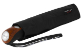 miniMAX® Herren Taschenschirm mit Auf-Zu-Automatik Knaufgriff in Holzoptik - schwarz