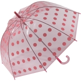 Glockenschirm transparent bunt Big Dots - pink