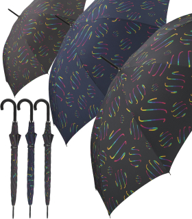 Damen Stockschirm mit Automatik Rainbow Swirls