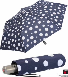 Knirps Taschenschirm Slim Duomatic Auf-Zu-Automatik Dots - navy - 2. Wahl