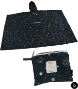 Damen Regenponcho Astro-Design - schwarz