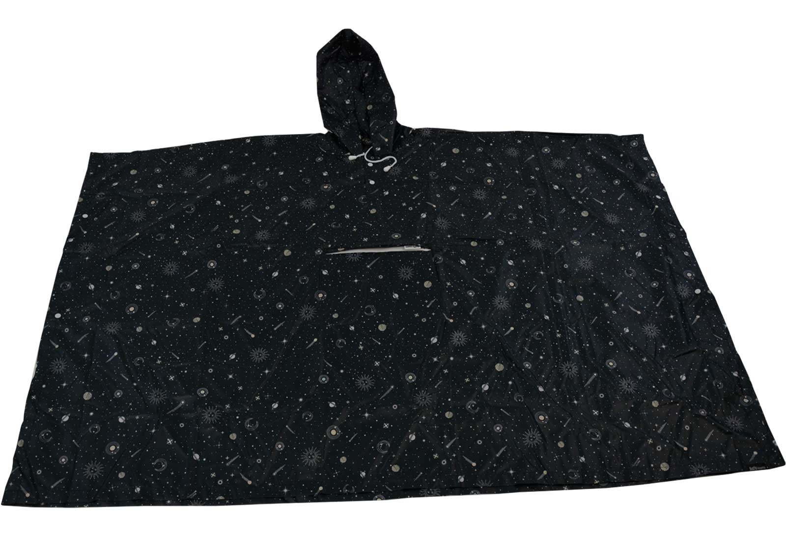 Damen Regenponcho Astro-Design - schwarz