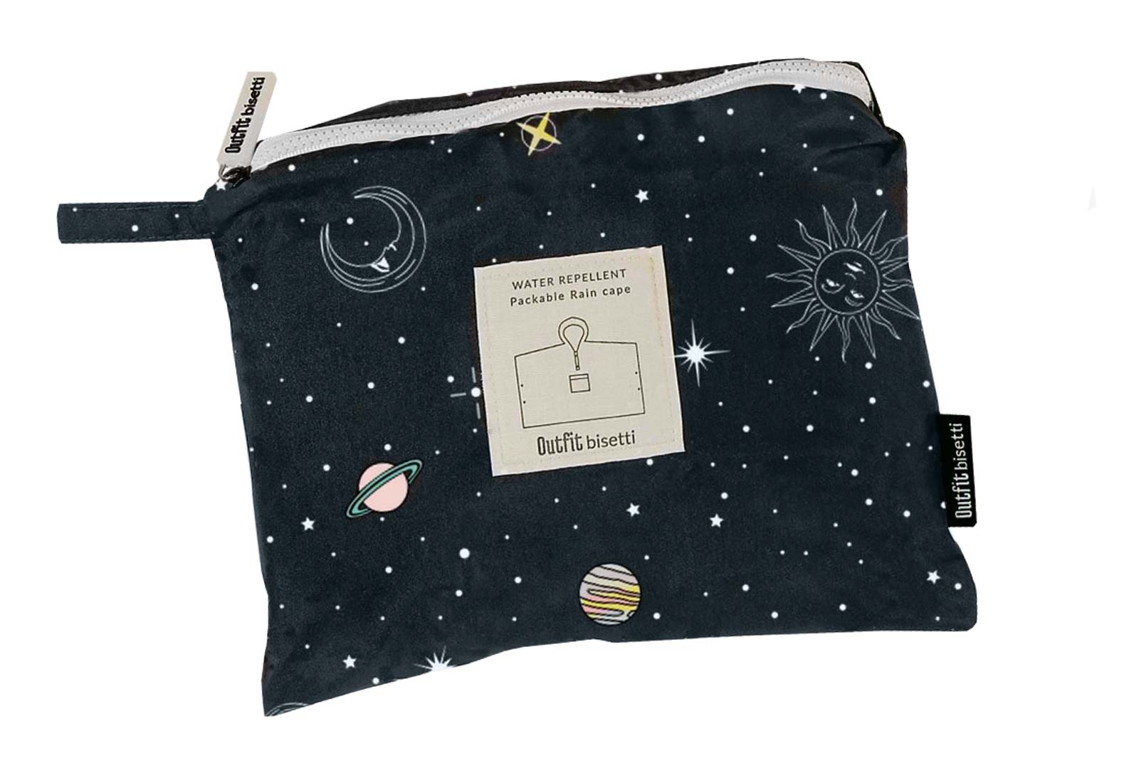 Damen Regenponcho Astro-Design - schwarz
