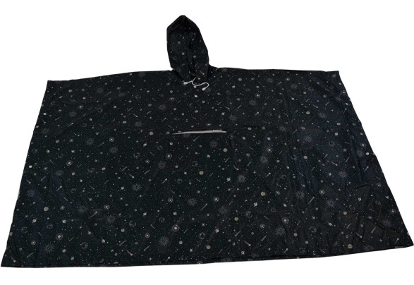 Damen Regenponcho Astro-Design - schwarz