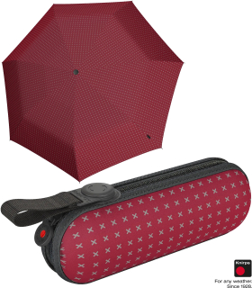 Knirps X1 Super Mini Taschenschirm 2Cross mit ecorepel-Technologie - red